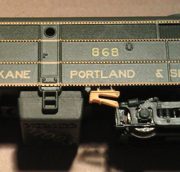 FA1 with Type 1 Rerailer - Close Up